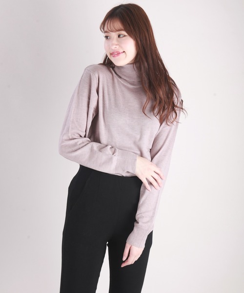 WESTSEA（ウエストシー）の「12G シープカシミヤタッチ 天竺タートルネックニット（ニット/セーター・メンズ・ブラウン/チャコール/ブルーグレー/ライラック/グレイッシュベージュ/ブラック/オフホワイト・M/XL/L）」の15枚目の写真