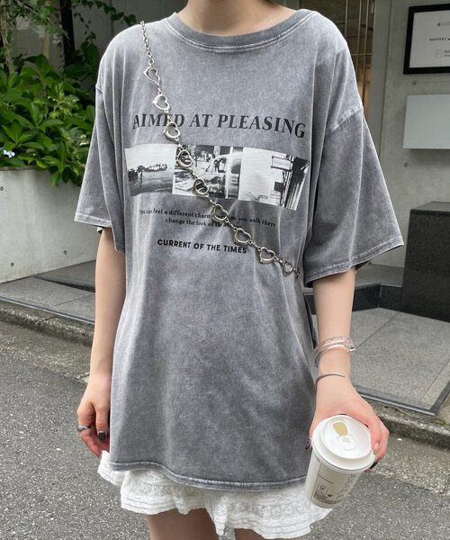 mline（エムライン）の「[mline]PHOTO Tシャツ（Tシャツ/カットソー・レディース・グレー/チャコールグレー・FREE）」の10枚目の写真