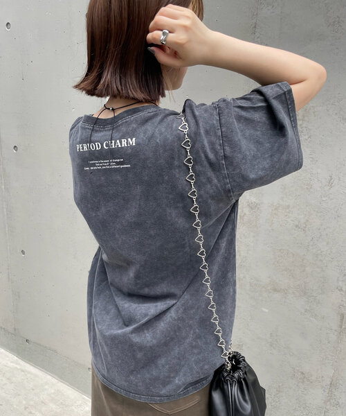 mline（エムライン）の「[mline]PHOTO Tシャツ（Tシャツ/カットソー・レディース・グレー/チャコールグレー・FREE）」の4枚目の写真