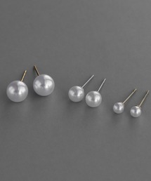 abaskdesign（アバスクデザイン）の「金属アレルギー対応 選べる大きさ 一粒パールステンレスピアス（ピアス（両耳用））」