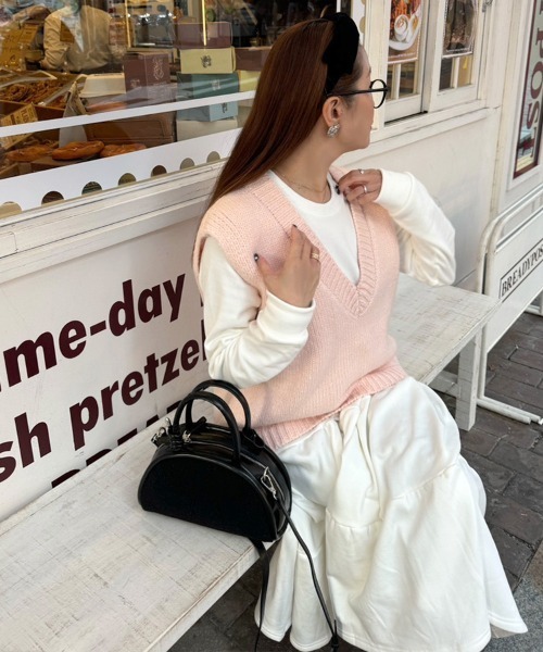 DONOBAN（ドノバン）の「ニットベスト（ベスト・レディース・ピンク/ブルー・ONE）」の4枚目の写真