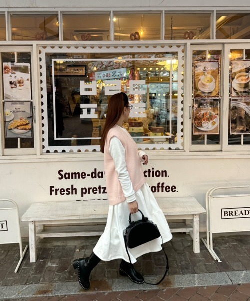 DONOBAN（ドノバン）の「ニットベスト（ベスト・レディース・ピンク/ブルー・ONE）」の12枚目の写真