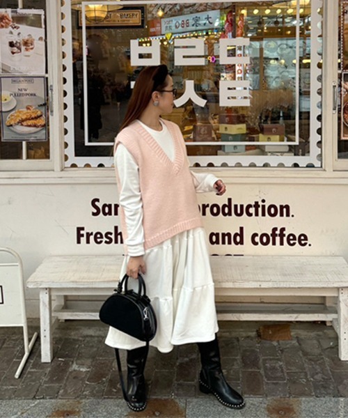 DONOBAN（ドノバン）の「ニットベスト（ベスト・レディース・ピンク/ブルー・ONE）」の13枚目の写真