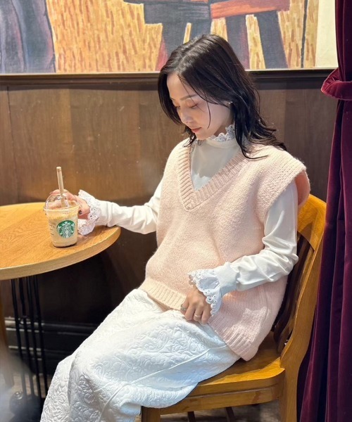 DONOBAN（ドノバン）の「ニットベスト（ベスト・レディース・ピンク/ブルー・ONE）」の14枚目の写真