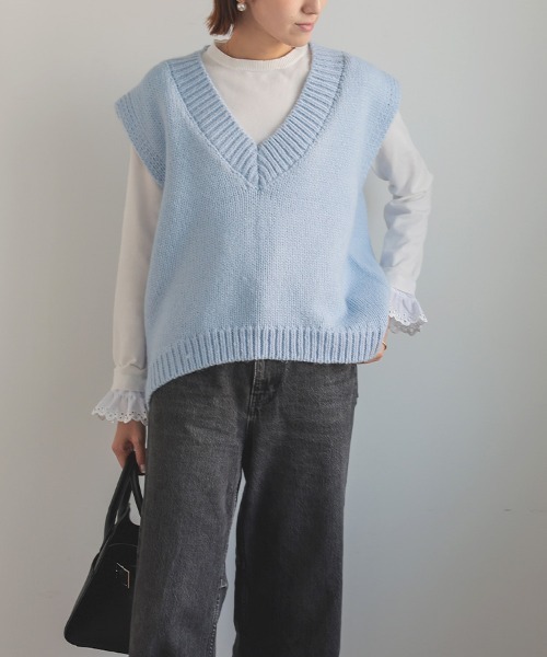 DONOBAN（ドノバン）の「ニットベスト（ベスト・レディース・ピンク/ブルー・ONE）」の22枚目の写真