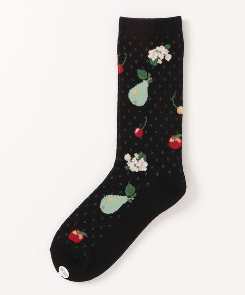 PINK HOUSE（ピンクハウス）の「フルーツモチーフ柄ソックス（ソックス/靴下・レディース・ブラック/チェリーレッド/ベージュ/ネイビー・フリー）」の11枚目の写真