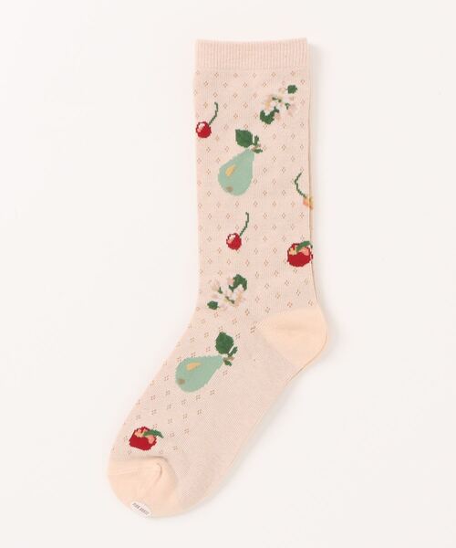 PINK HOUSE（ピンクハウス）の「フルーツモチーフ柄ソックス（ソックス/靴下・レディース・ブラック/チェリーレッド/ベージュ/ネイビー・フリー）」の8枚目の写真