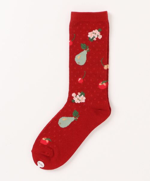 PINK HOUSE（ピンクハウス）の「フルーツモチーフ柄ソックス（ソックス/靴下・レディース・ブラック/チェリーレッド/ベージュ/ネイビー・フリー）」の9枚目の写真