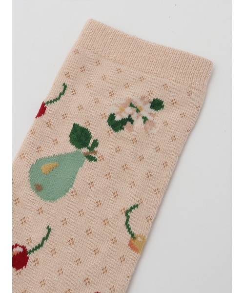 PINK HOUSE（ピンクハウス）の「フルーツモチーフ柄ソックス（ソックス/靴下・レディース・ブラック/チェリーレッド/ベージュ/ネイビー・フリー）」の5枚目の写真