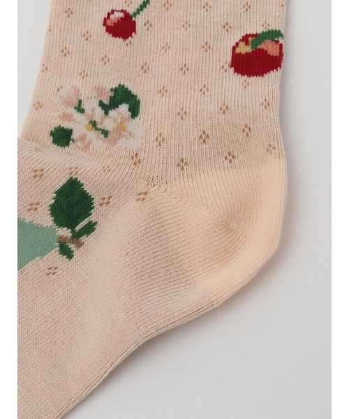 PINK HOUSE（ピンクハウス）の「フルーツモチーフ柄ソックス（ソックス/靴下・レディース・ブラック/チェリーレッド/ベージュ/ネイビー・フリー）」の16枚目の写真