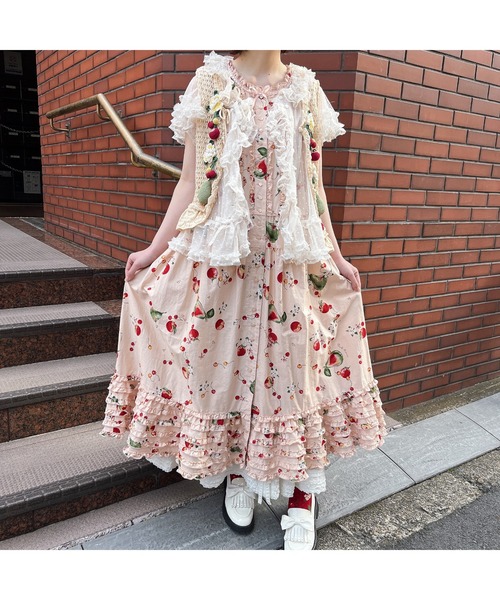 PINK HOUSE（ピンクハウス）の「フルーツモチーフ柄ソックス（ソックス/靴下・レディース・ブラック/チェリーレッド/ベージュ/ネイビー・フリー）」の13枚目の写真