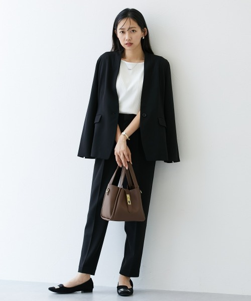 すご伸び！やみつきスーツ】カットソー素材セットアップパンツスーツ