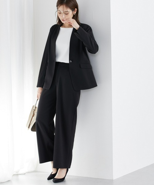 すご伸び！やみつきスーツ】カットソー素材セットアップパンツスーツ