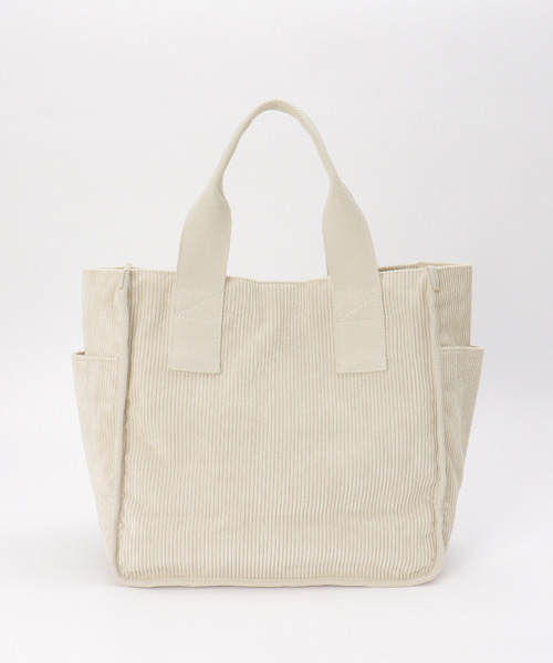 ikka(イッカ)の「コーデュロイビッグトートバッグ(トートバッグ・レディース・ブラック/オフホワイト/グレー・FREE)」の5枚目の写真
