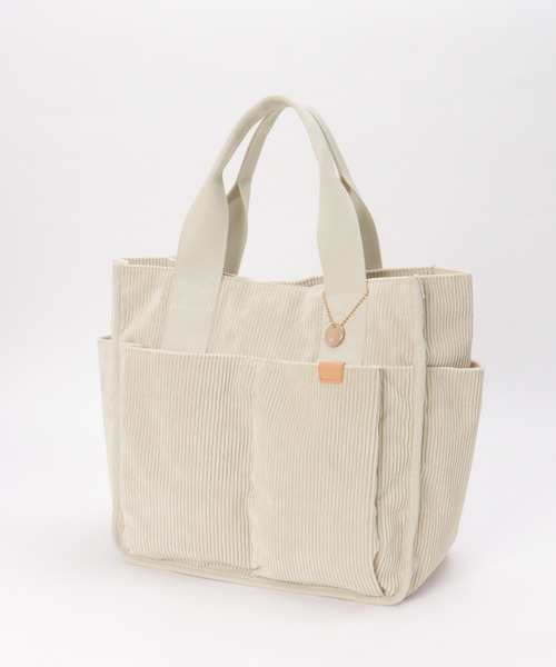ikka(イッカ)の「コーデュロイビッグトートバッグ(トートバッグ・レディース・ブラック/オフホワイト/グレー・FREE)」の6枚目の写真