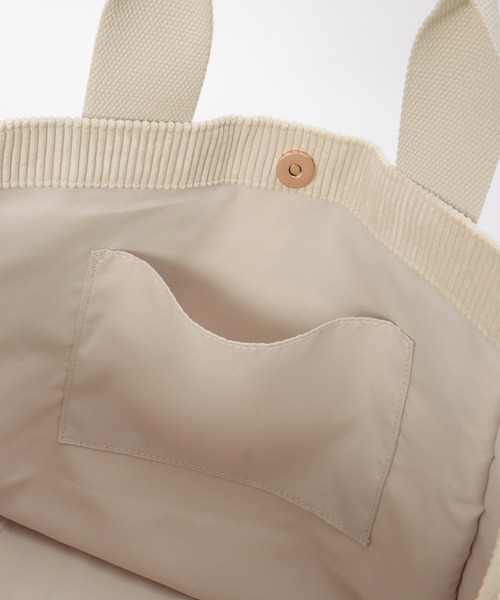 ikka(イッカ)の「コーデュロイビッグトートバッグ(トートバッグ・レディース・ブラック/オフホワイト/グレー・FREE)」の12枚目の写真