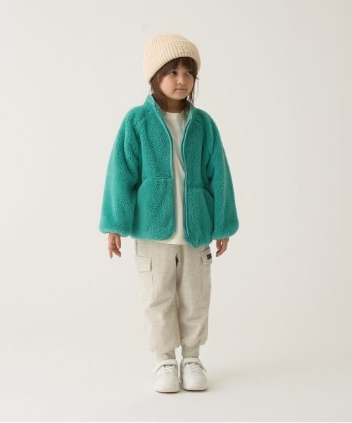 b・ROOM（ビールーム）の「【万能アウター】ジップアップボアジャケット（ブルゾン・キッズ・ベージュ/モスグリーン/ライトグレー/ブルーグレー/ブラック・100cm/110cm/120cm/130cm/140cm/150cm）」の18枚目の写真