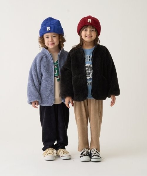 b・ROOM（ビールーム）の「【万能アウター】ジップアップボアジャケット（ブルゾン・キッズ・ベージュ/モスグリーン/ライトグレー/ブルーグレー/ブラック・100cm/110cm/120cm/130cm/140cm/150cm）」の20枚目の写真