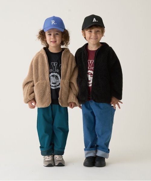 b・ROOM（ビールーム）の「【万能アウター】ジップアップボアジャケット（ブルゾン・キッズ・ベージュ/モスグリーン/ライトグレー/ブルーグレー/ブラック・100cm/110cm/120cm/130cm/140cm/150cm）」の12枚目の写真