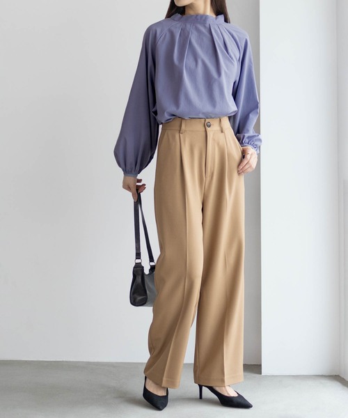 HusHusH（ハッシュアッシュ）の「HusHusH 2WAY ヴィンテージサテン プルオーバーブラウス（シャツ/ブラウス・レディース・グレイッシュベージュ/ブラック/サックスブルー系・M/L）」の9枚目の写真