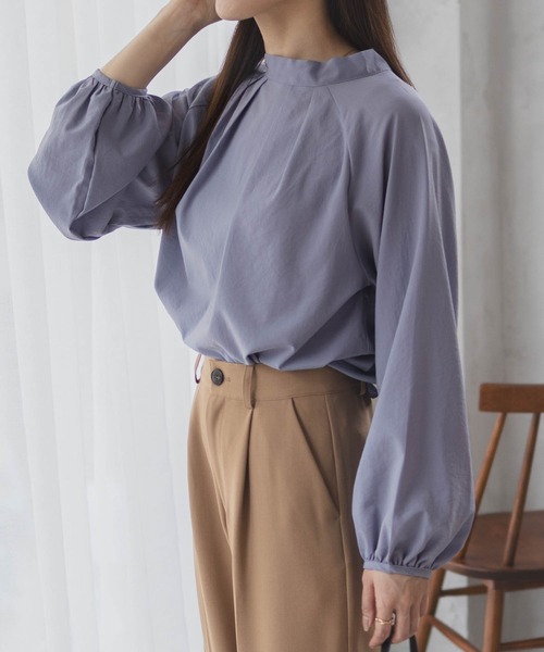 HusHusH（ハッシュアッシュ）の「HusHusH 2WAY ヴィンテージサテン プルオーバーブラウス（シャツ/ブラウス・レディース・グレイッシュベージュ/ブラック/サックスブルー系・M/L）」の10枚目の写真