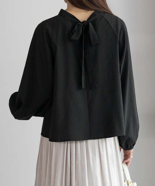 HusHusH（ハッシュアッシュ）の「HusHusH 2WAY ヴィンテージサテン プルオーバーブラウス（シャツ/ブラウス・レディース・グレイッシュベージュ/ブラック/サックスブルー系・M/L）」の12枚目の写真