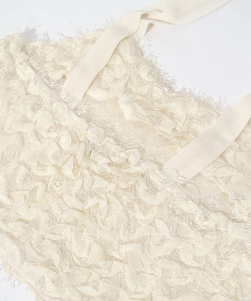 flower(フラワー)の「フラッフリボンビスチェ(キャミソール・レディース・ブラウン/アイボリー・FREE)」の5枚目の写真