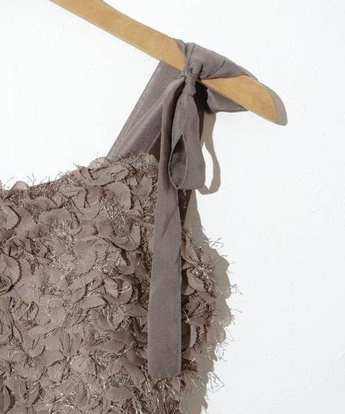 flower(フラワー)の「フラッフリボンビスチェ(キャミソール・レディース・ブラウン/アイボリー・FREE)」の13枚目の写真