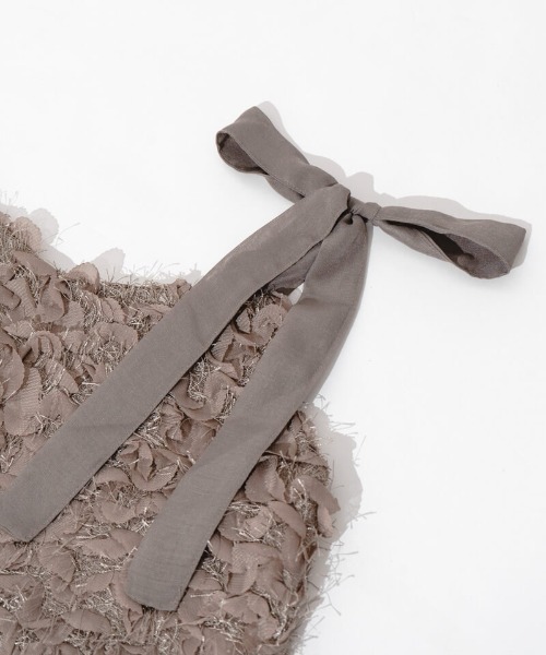 flower(フラワー)の「フラッフリボンビスチェ(キャミソール・レディース・ブラウン/アイボリー・FREE)」の14枚目の写真