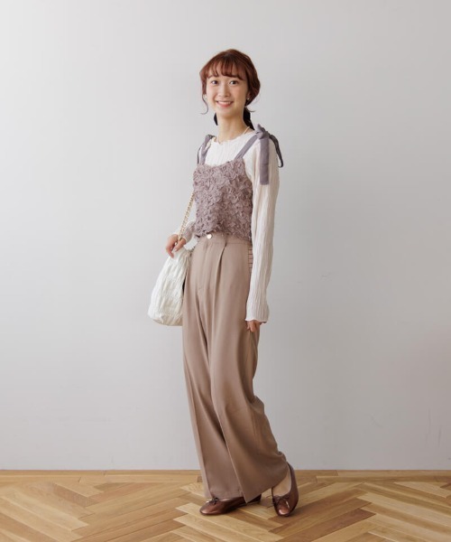 flower(フラワー)の「フラッフリボンビスチェ(キャミソール・レディース・ブラウン/アイボリー・FREE)」の21枚目の写真