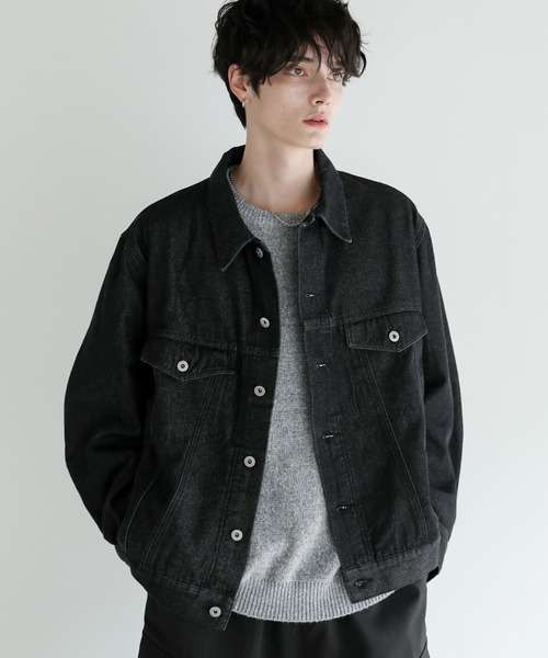 ASTRONOMY(アストロノミー)の「MSG/ルーズシルエットショートトラッカーデニムジャケット(デニムジャケット・メンズ・ブラック系2/ブラック/ブラック系・M/L/XL/S)」の5枚目の写真