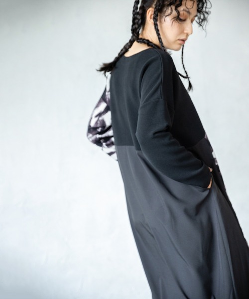 OSMOSIS（オズモーシス）の「切替フロントタックワンピース（ワンピース・レディース・ブラック系その他/ブラック/グレー系その他・ONE SIZE）」の6枚目の写真