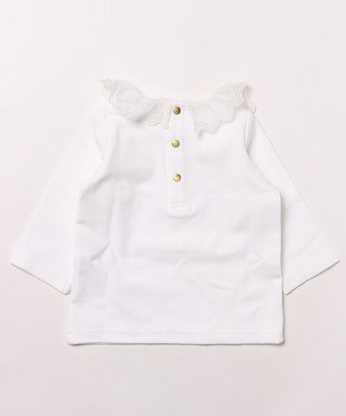 maarook（マルーク）の「スムースレース衿長袖Tシャツ（Tシャツ/カットソー・キッズ・ホワイト・80ｃｍ/90cm/100cm/110cm/120cm/130cm/70cm）」の2枚目の写真