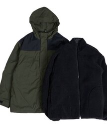 GLAZOS（グラソス）の「【大人向けサイズあり】【撥水】ナイロン・ボアインナー付き３WAYコート（ブルゾン）」