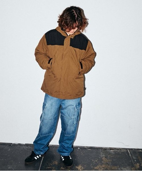 GLAZOS（グラソス）の「【大人向けサイズあり】【撥水】ナイロン・ボアインナー付き３WAYコート（ブルゾン・キッズ・ベージュ/ネイビー/カーキ・S/M/L/LL）」の6枚目の写真