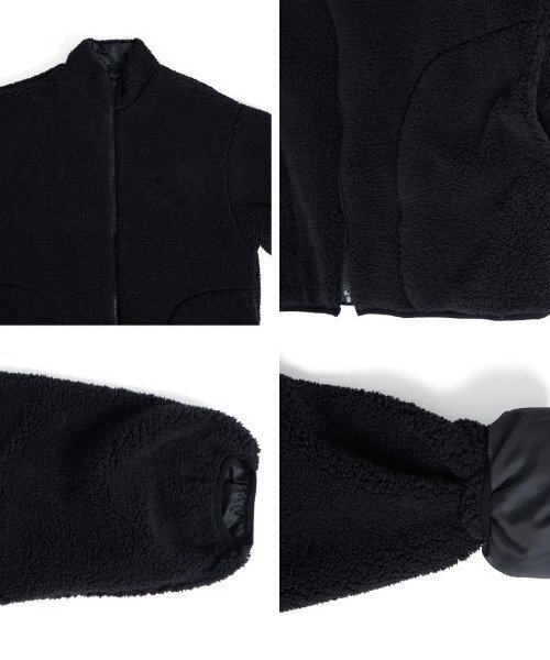 GLAZOS（グラソス）の「【大人向けサイズあり】【撥水】ナイロン・ボアインナー付き３WAYコート（ブルゾン・キッズ・ベージュ/ネイビー/カーキ・S/M/L/LL）」の11枚目の写真