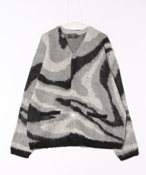 【セール】HOUSTON / MOHAIR TOUCH CARDIGAN (MARBLE) マーブル柄 モヘアタッチ 起毛 ニット カーディガン/ 22248（カーディガン/ボレロ）｜HOUSTON（ヒューストン）