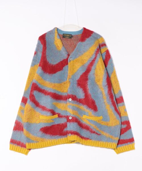 【セール】HOUSTON / MOHAIR TOUCH CARDIGAN (MARBLE) マーブル柄 モヘアタッチ 起毛 ニット カーディガン/ 22248（カーディガン/ボレロ）｜HOUSTON（ヒューストン）