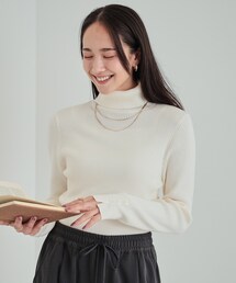 SHOO・LA・RUE | 【洗える】ちくちくしにくい なめらか リブタートルニット(ニット/セーター)