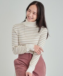 【高レビュー/洗える/S-3L】ちくちくしにくい なめらか リブタートルニット