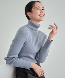 SHOO・LA・RUE | 【高レビュー/洗える/S-3L】ちくちくしにくい なめらか リブタートルニット(ニット/セーター)