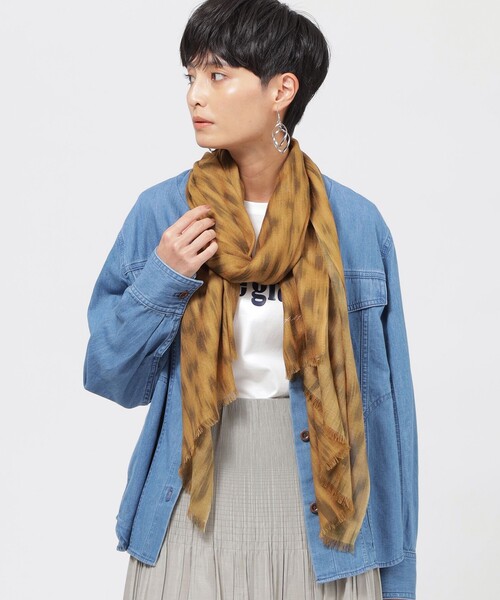 【セール】【ウォッシャブル】アニマルプリントストール（ストール/ショール）｜EVEX by KRIZIA（エヴェックスバイクリツィア）