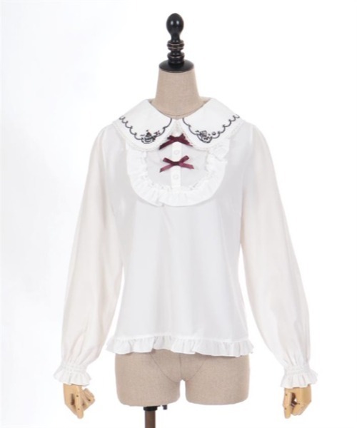 axes femme POETIQUE(アクシーズファムポエティック)の「フリュイ・コンフィ刺繍ブラウス(シャツ/ブラウス・レディース・クリーム/ブラック/ホワイト・MEDIUM)」の7枚目の写真