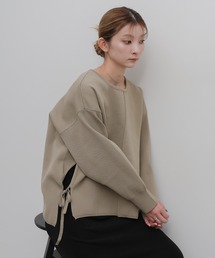 サイドギャザーオープンニット
