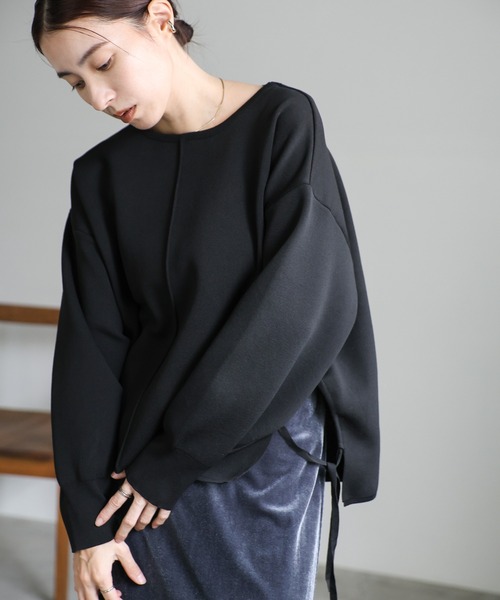 セール】サイドギャザーオープンニット（ニット/セーター）｜select