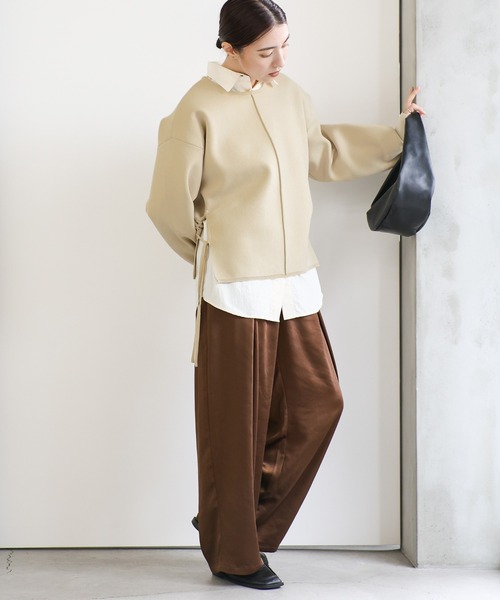 セール】サイドギャザーオープンニット（ニット/セーター）｜select