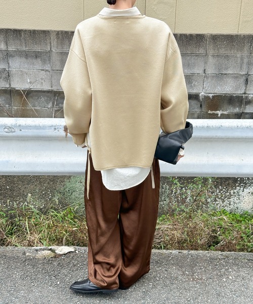 セール】サイドギャザーオープンニット（ニット/セーター）｜select