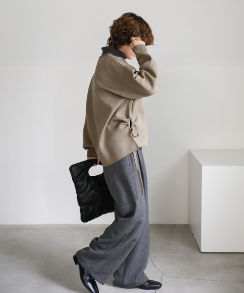 セール】サイドギャザーオープンニット（ニット/セーター）｜select