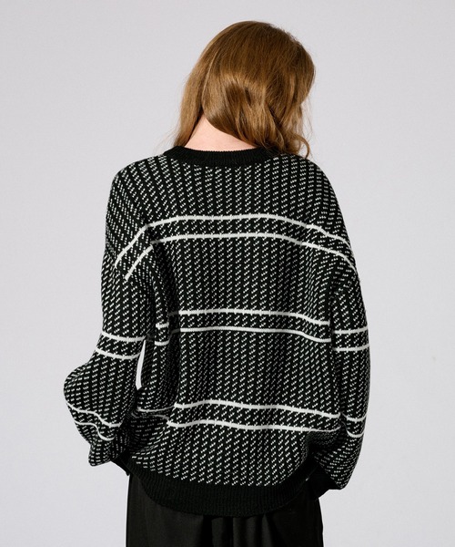 WETTEMPT(ウィテンプト)の「BIRDS EYE BORDER KNIT /バーズアイボーダーニット(ニット/セーター・メンズ・レッド/ブラック/アイボリー・SMALL/MEDIUM/LARGE)」の6枚目の写真
