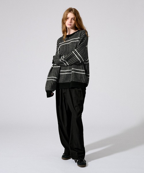 WETTEMPT(ウィテンプト)の「BIRDS EYE BORDER KNIT /バーズアイボーダーニット(ニット/セーター・メンズ・レッド/ブラック/アイボリー・SMALL/MEDIUM/LARGE)」の8枚目の写真